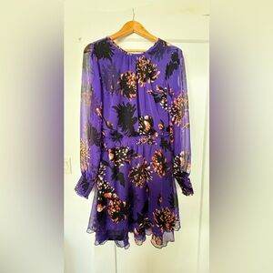 YAS Purple Floral Long-Sleeve Women's Dress